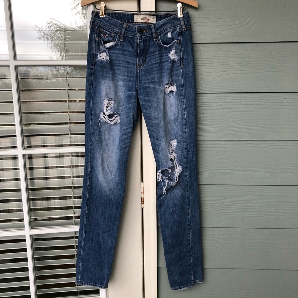 Hollister Jeans Straight Leg Distressed 1R 25 X 31